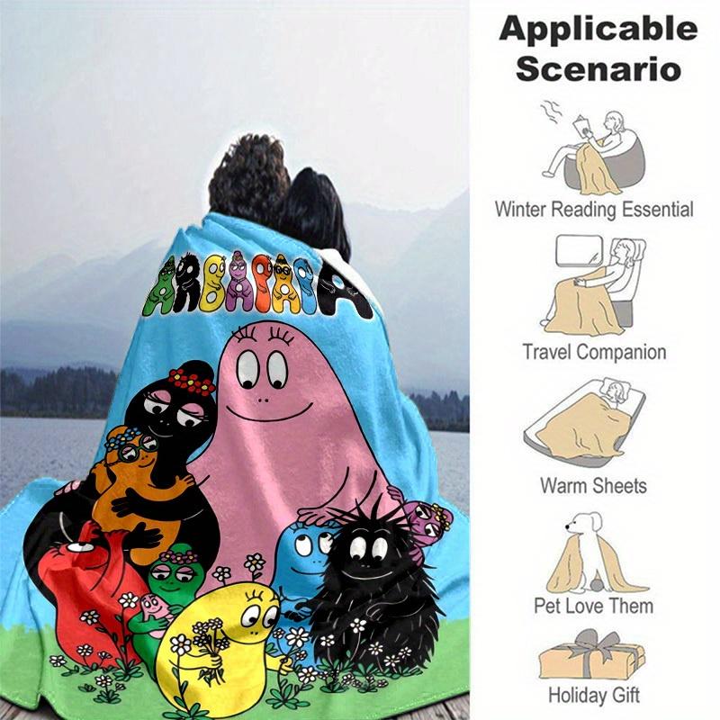 1pc, Barbapapa Throw Blanket, Soft & Cozy Blanket for Friends, Home Decor, Couch Cover, Travel, Camping, Office Nap, Gift IdeaB011