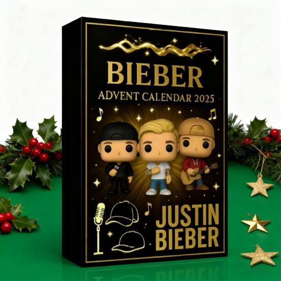 Christmas Advent Calendar 24-Day Countdown Box with Acrylic Ornaments Fun Countdown Decor for Tree Home Car Fans Gift