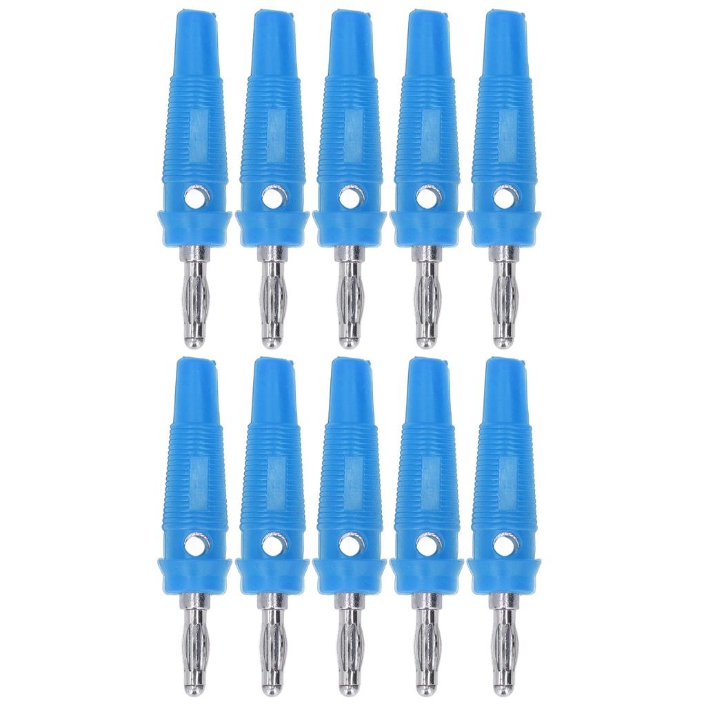 10pcs Set 4mm Banana Plug Socket Terminal Connector for Welding Machinery Charging GeneratorsBlue