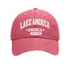 Washed Soft Top Baseball Cap AMERICAS Women's Fashion Printed Curved Brim Outdoor Sun Hat Men