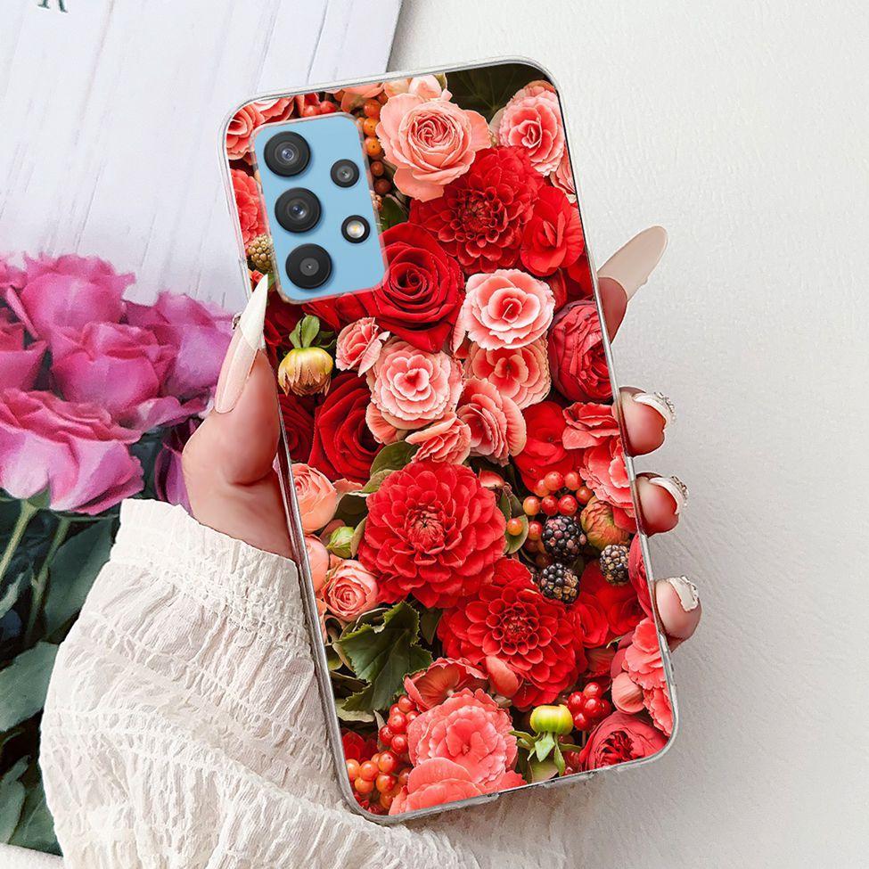 For Samsung A32 5G Case SM-A326B Clear Cute Cat Fashion Funny Painted Back Cover For Samsung Galaxy M32 5G Phone Case SM- M326B