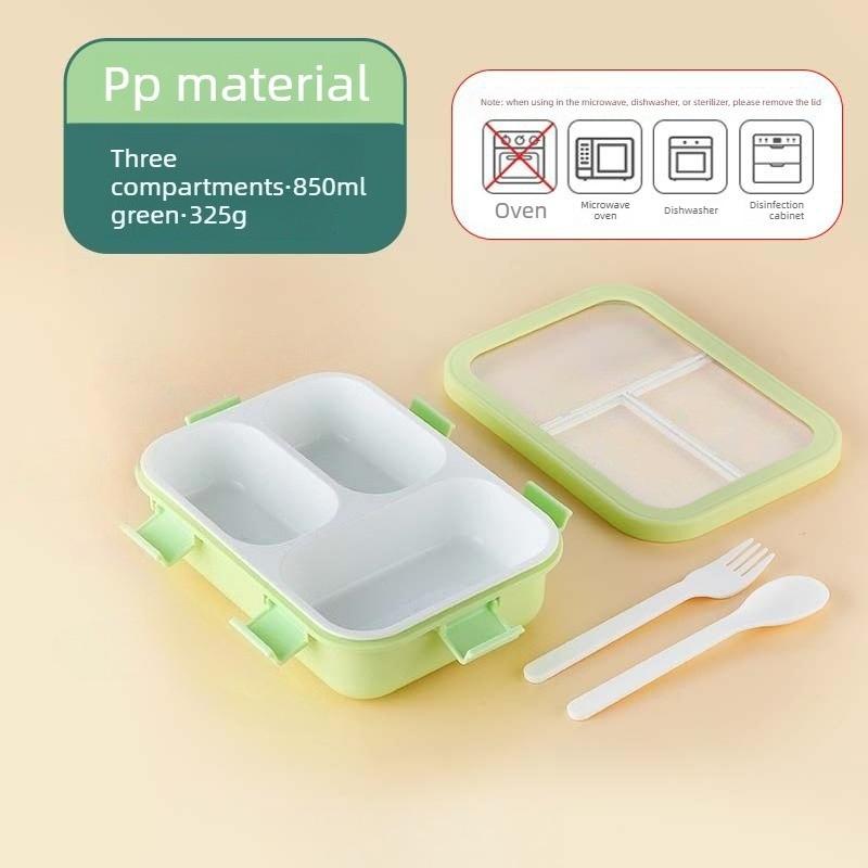 Macaron Color Plastic Lunch Box – Leakproof 3-Compartment Bento Box, Odor-Free & Aesthetic for School, Office, Adults, Lunchbox