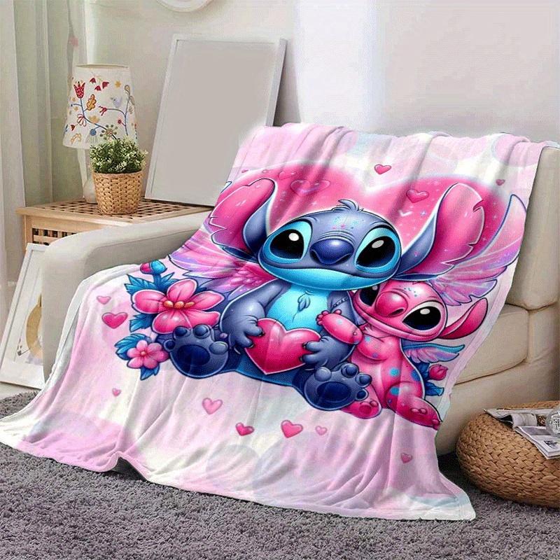 1pc Cute Stitch Printing Blanket - Soft, All-Season Throw for Living Room, Bedroom,Personalized Gift with Adorable Cartoon Design