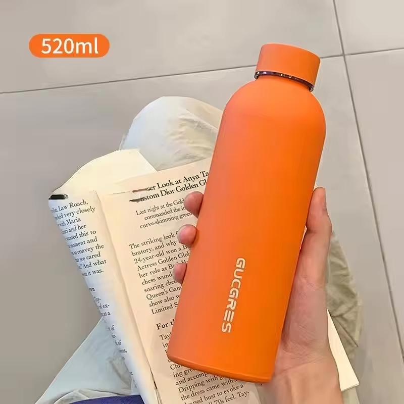 

American Style Dual-Layer Stainless Steel Cup Portable Water Bottle Sports Wide Mouth Insulated Thermos Flask for Outdoor Use 1Pcs520ml оранжевый