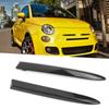 Pair Front Bumper Upper Trim Carbon Fiber Style 735455041 Replacement for FIAT 500 2007‑2015
