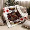 King of Diamonds Card Themed Flannel Blanket Soft for Office Camping Use AllSeason Comfortable Bed Cover