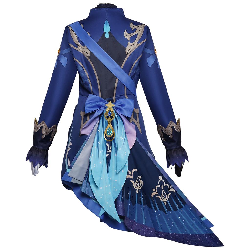 Παιχνίδι Genshin Impact Focalors Cosplay Καπέλο Περούκα Μαλλιά Πλήρες Σετ Αποκριάτικο Γυναικείο Φόρεμα Ομοιόμορφη Στολή Στολή Ρόλος Παίξτε Masquerade Water God