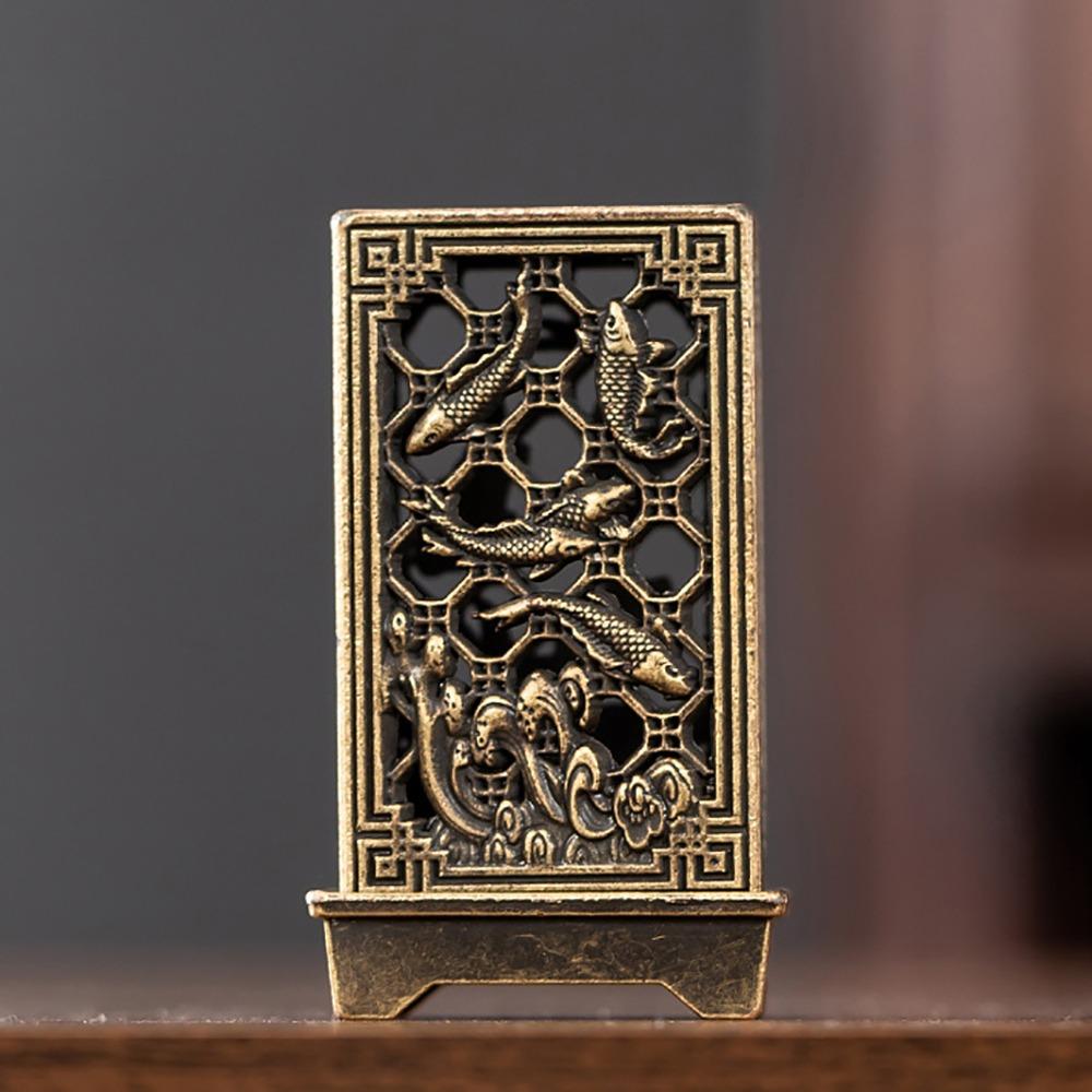 Creative Chinese Style Incense Burner Zinc Alloy Vertical Incense Holder Good Symbolism Accessories Incense Burning Gifts