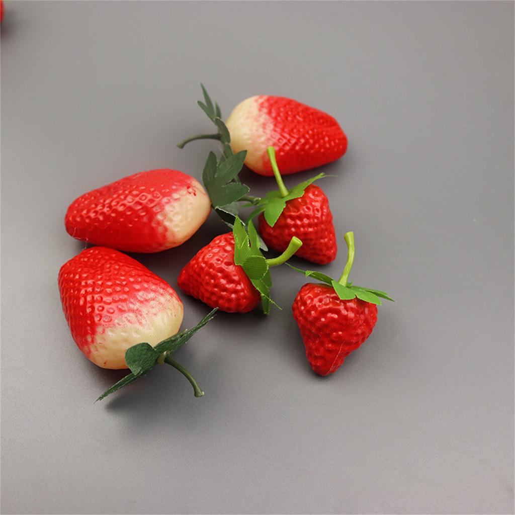 10pc Artificial Strawberry Realistic Strawberry Decors Simulations Fruit Model Photography Props Shop Kitchen Decoratons