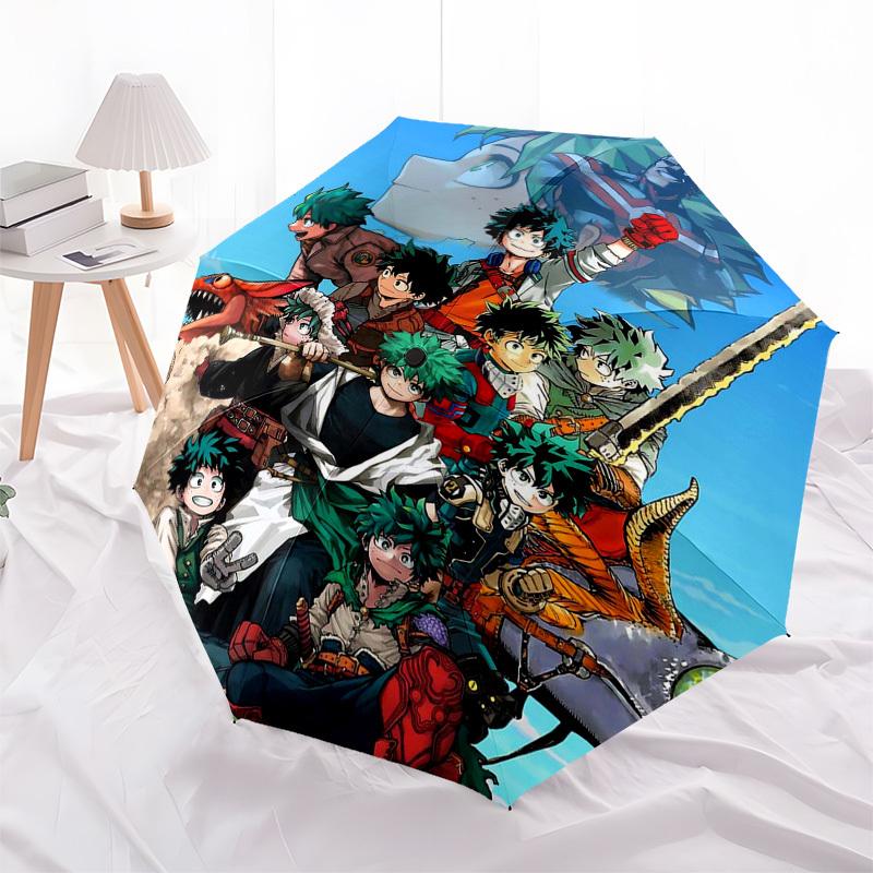 

1pc My Hero Academia Automatic Folding Umbrella, Portable 3-Fold Design with 8-Bone Iron Frame, Outdoor for Fans, Travelers, Daily Use, Gift for Anime