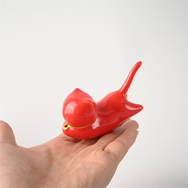 Cute Kitten Ceramic Ornament & Incense Holder: Tea Pet, Pen Stand, Sandalwood Zen Decor