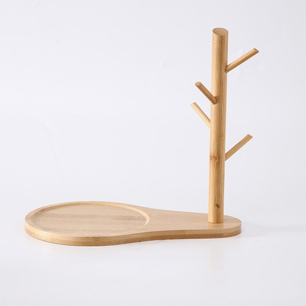 New Bamboo Tree Branch Storage Tray Simple Gourd Shape Key Hanger Water Droplet Jewelry Display Rack