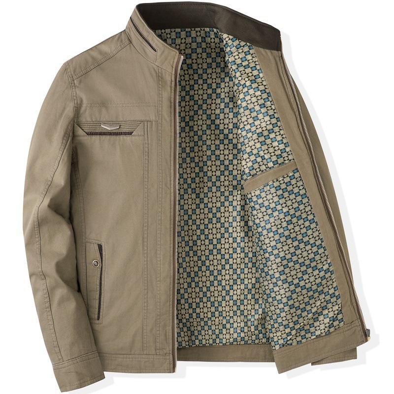 Dad's Mid-aged Stand-collar Jacket: New Spring & Autumn Style for Men