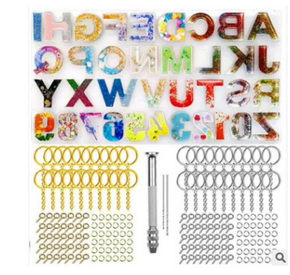 DIY Epoxy Resin Crystal Letter Silicone Set for Key Pendant Crafting