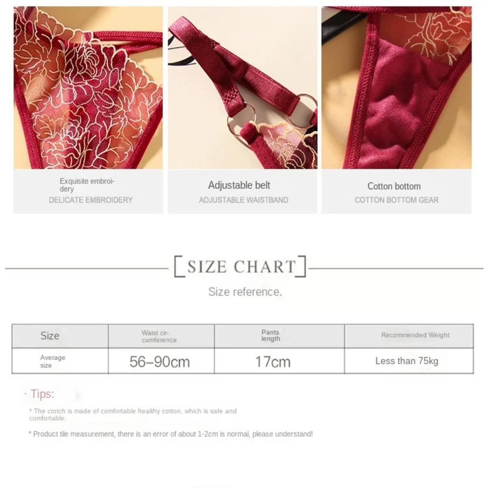 Adjustable Women Panties Transparent G-Strings Exquisite Lingere Underware