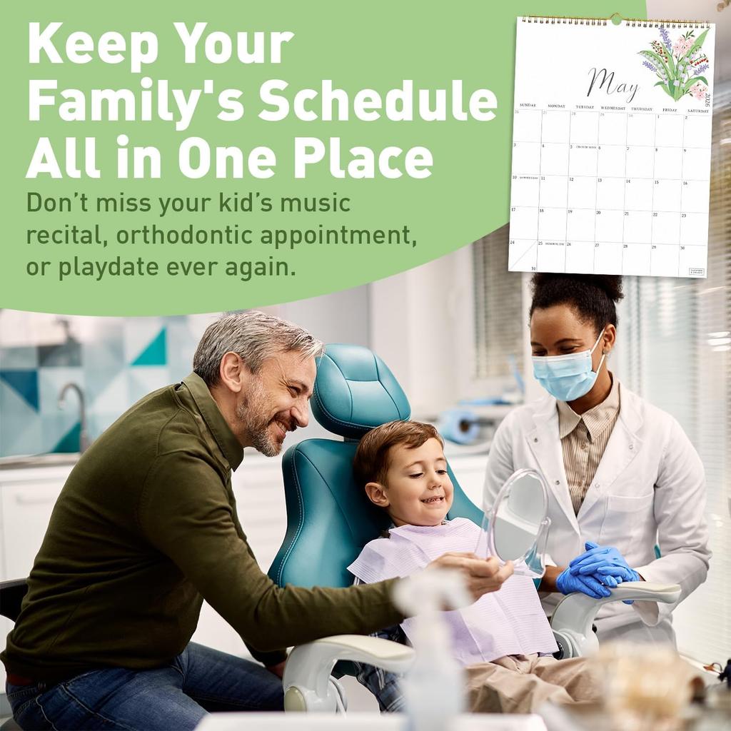 S&O Twelve Flowers 18 Month Wall Calendar 2026-2027 for Home - Tear-Off Monthly Calendar January 2026-June 2027 - Academic Wall Calendar - Hanging