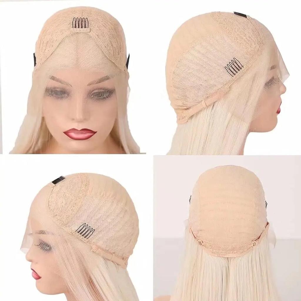 Orange Long Curly Lace Wig Cosplay Wig Halloween Synthetic Long Hair Role Play Wig for Women Girls Lace Front Wig