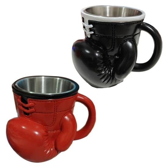 Boxing Glove Mug Ceramic Coffee Cup with 3D Glove Handle Dishwasher Microwave Safe Stylish Sports Drinkware for Home Office Gym
