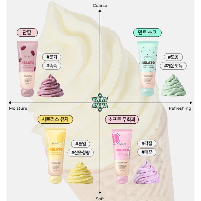 POINT Gelato Red Bean Pack Cleanser Hydrating Cooling Vegan Face Cleanser Gentle Deep Cleansing Korean Skincare 100ml