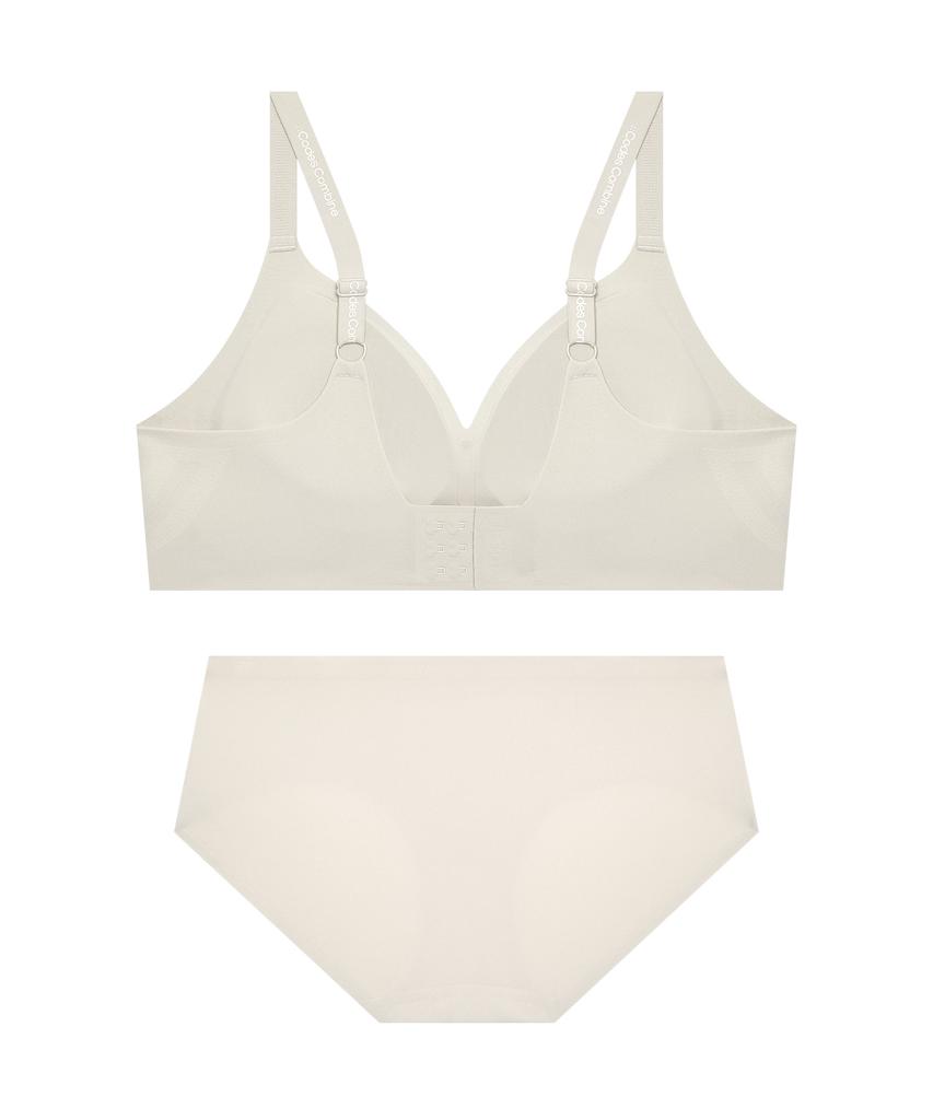 Kodejeukeombainineoweeo Double Up Volume Integrated Seamless Bra And Panty Set_Skin