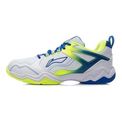 Comfortable Training Casual Shock Absorption Wear-Resistant Low-Top Badminton Shoes Men Sneaker White Blue AYTR013-1