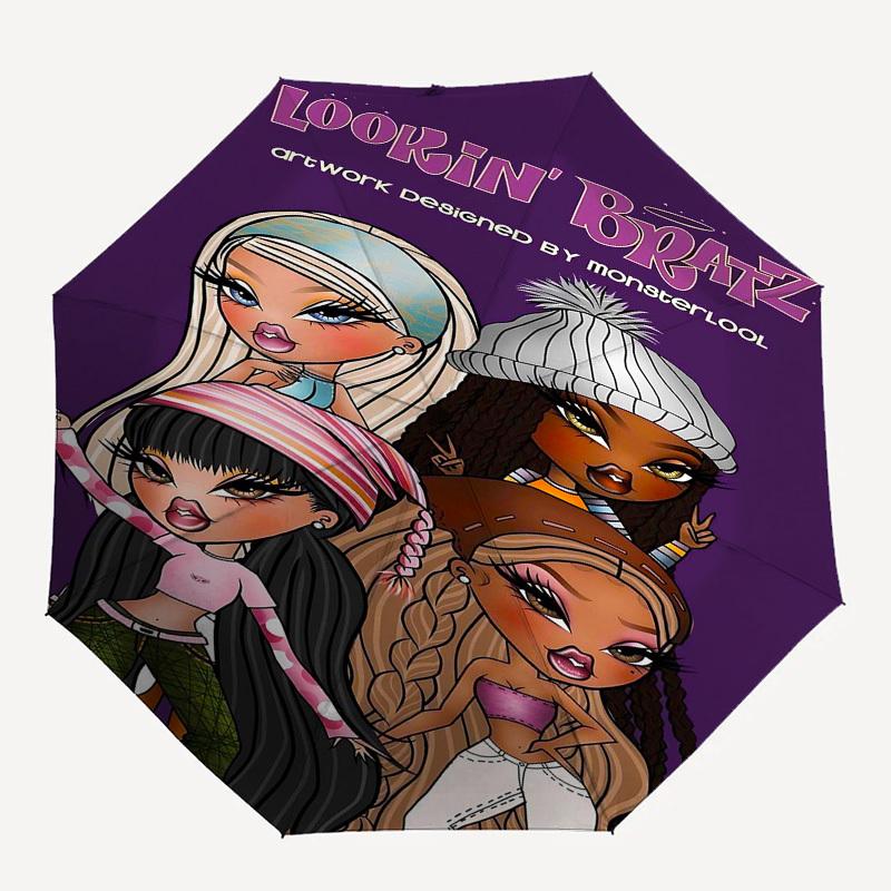 

1pc Lookin Bratz MonsterloolOpen/Close Umbrella-Windproof, Compact Travel Umbrella, Sturdy 8-Rib Shaft, Outdoor Accessory1183