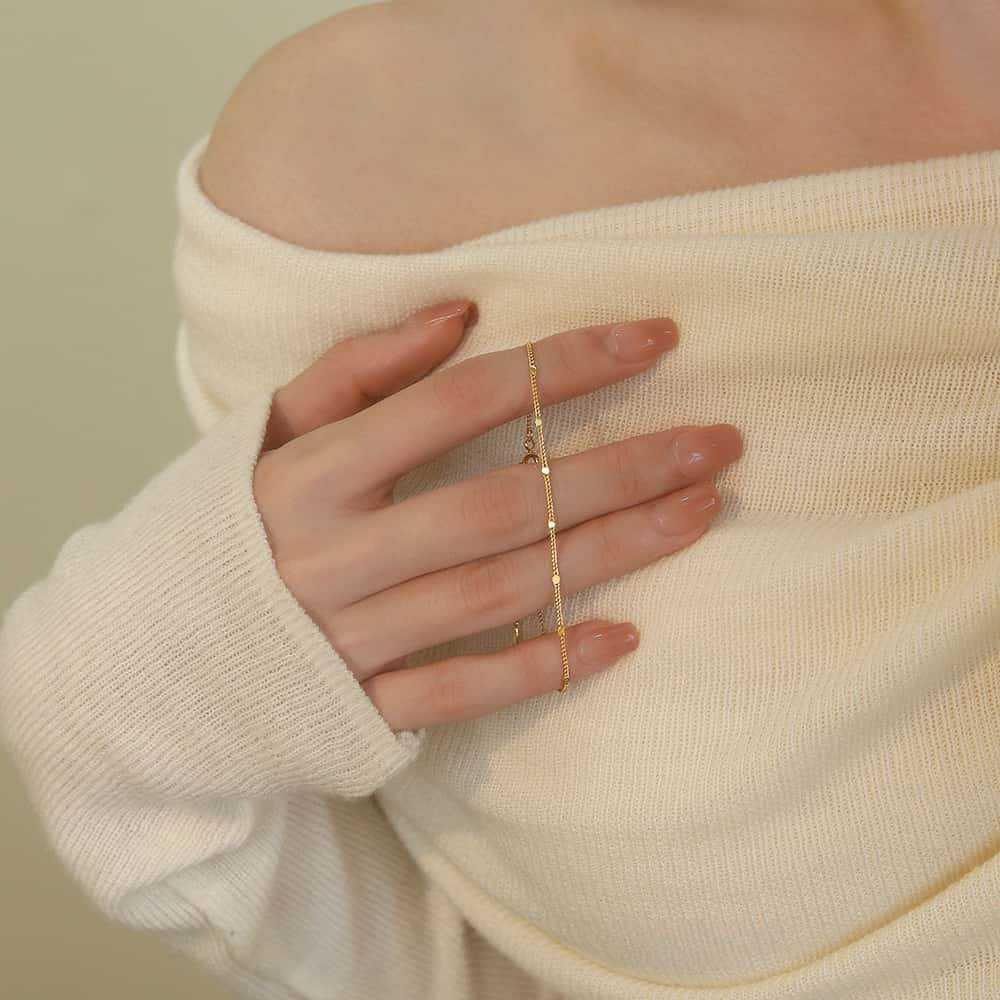 S925 Sterling Silver Women's Niche Design Square Bracelet - High-End Fashion, Simple Ins Style