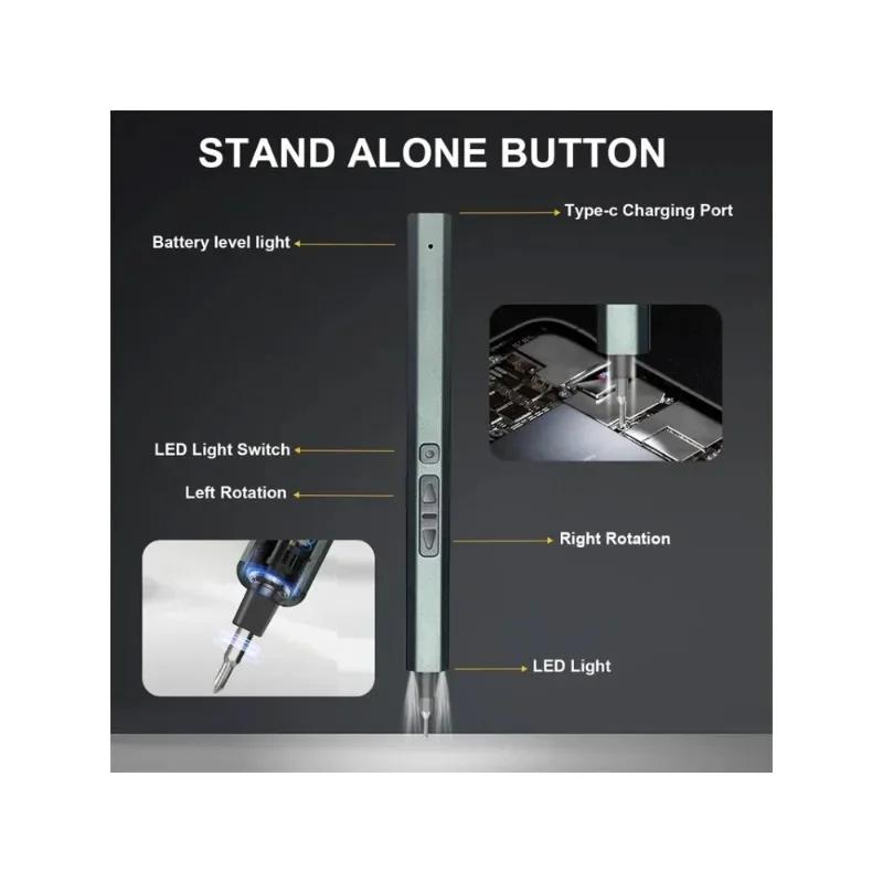 Mini Electric Screwdriver 30 In 1 Small Electric Screwdriver Kit with LED Lights Precision Cordless Repair Tool for Phone Camera