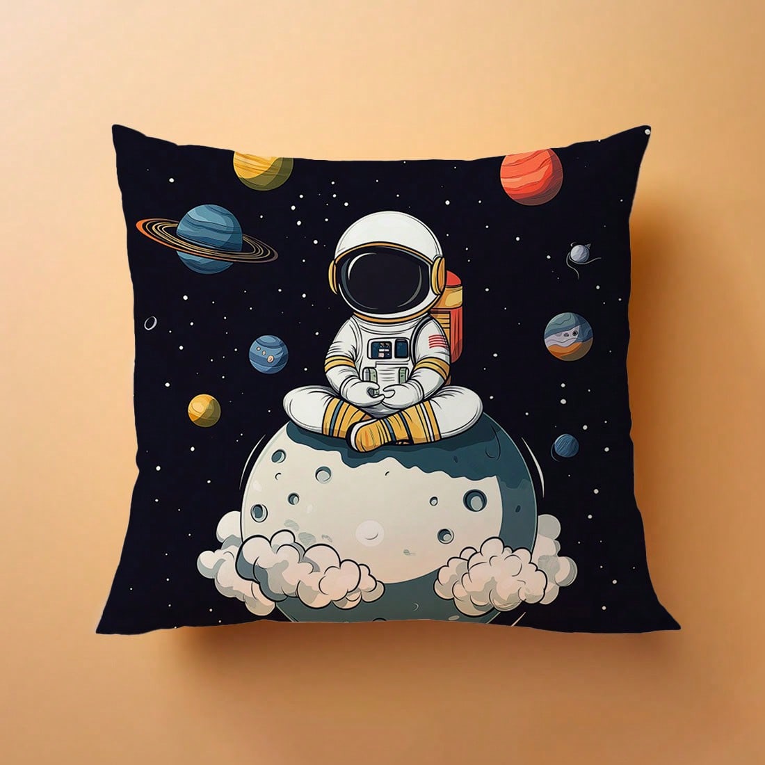 

Space Astronaut Pillowcase Cartoon Planet Cushion Cover Kids Room Decor Galaxy Throw Pillow Case 40cmx40cm