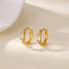 Luxuriöse Geometrische Zirkonia Creolen für Damen Edelstahl Goldfarbe Piercing Ohrring 2025 Mode Hochzeit Zirkon