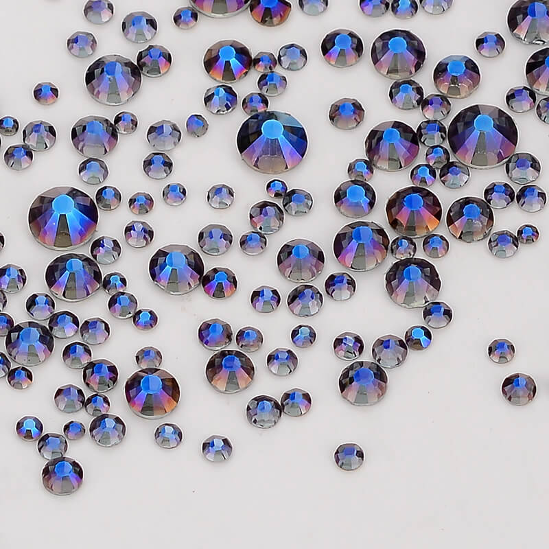 Rhinestones Multi Sizes Colorful Non Hotfix Rhinestone Flat Back Nail Rhinestones for DIY Crafts