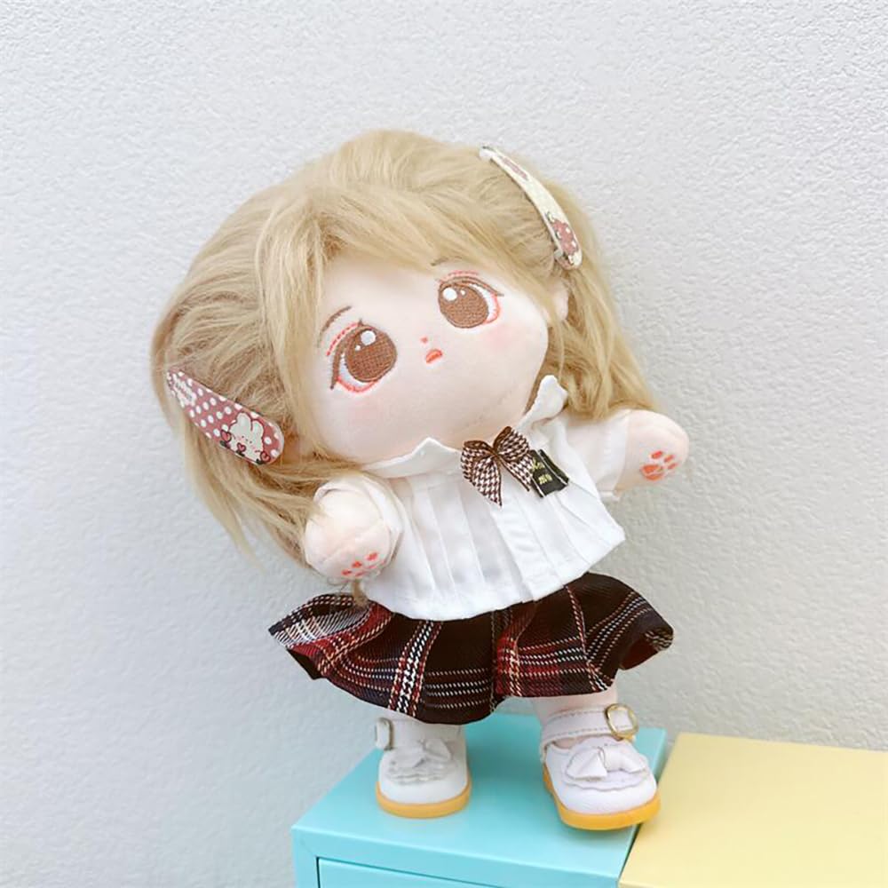 niannyyhouse 10cm 20cm Plush Toy, White, Dress-Up, Dress Shirt, Pants, JK Skirt, Tie, Accessories, College Uniform, Cotton Doll (B-10cm)