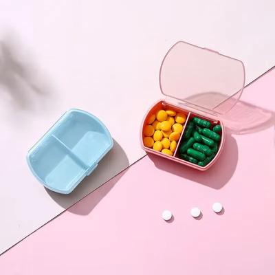Reise tragbar Pille Medizin Medikamente Etui 2 Fächer Mini Pillendosen Pillenbox Tägliches Etui Vitaminhalter Organizer Behälter