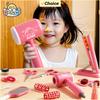 Kit de Cabeleireiro de Simulação Secador de Cabelo Infantil Brinquedos de Maquiagem para Crianças Jogo de Faz de Conta Brinquedos Educativos para Meninas Brincadeira de Faz de Conta Presentes