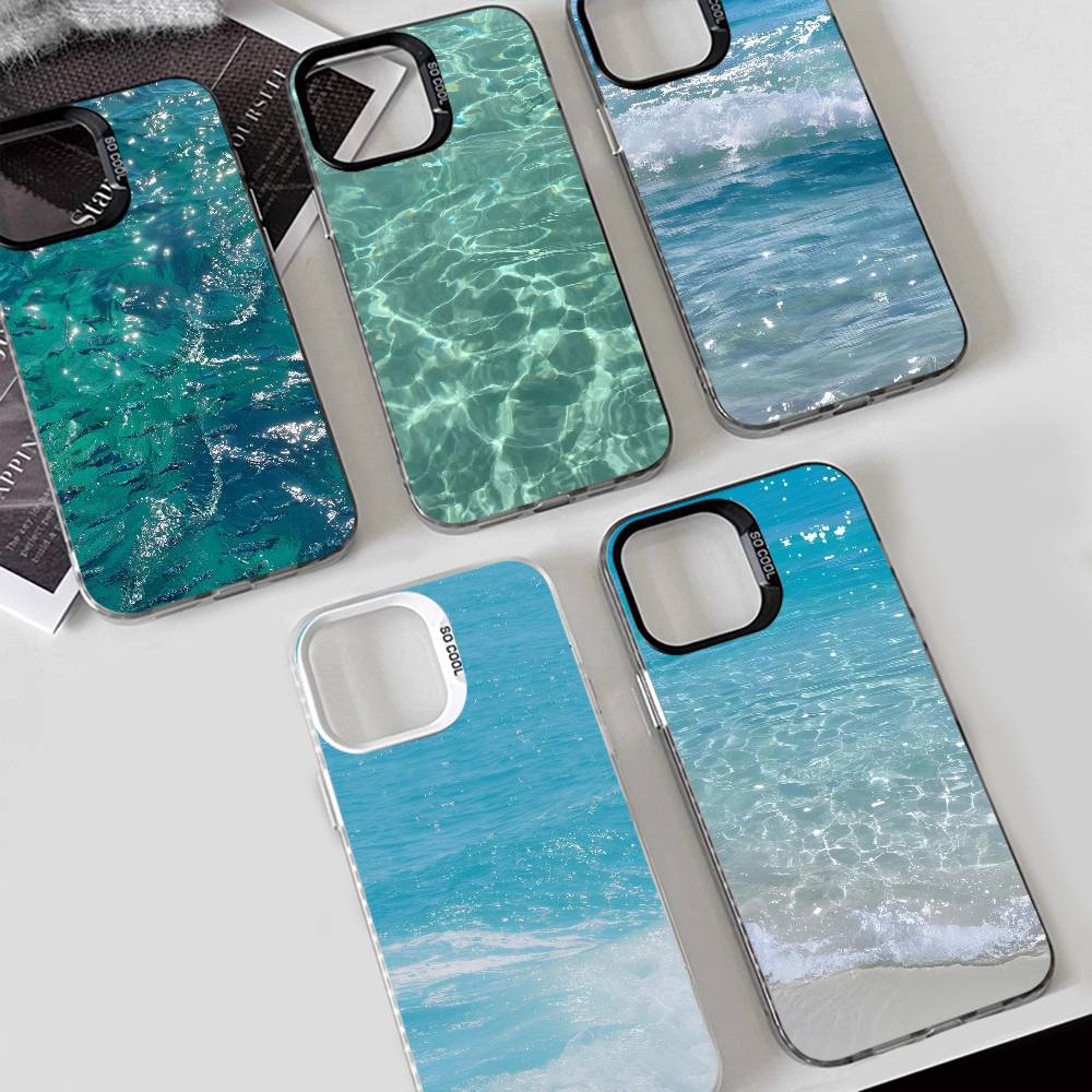Waves phone case for iPhone 17 17Air 16 15 14 13 12 11 Pro Max Plus Colorful Silver