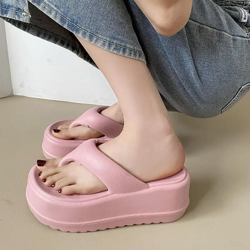 Fashion Crestar Women Summer Platform Flats Slippers Girls Fashion Thick Sole Non-slip Flip-flops Eva Comfort Beach Sandals House Slides