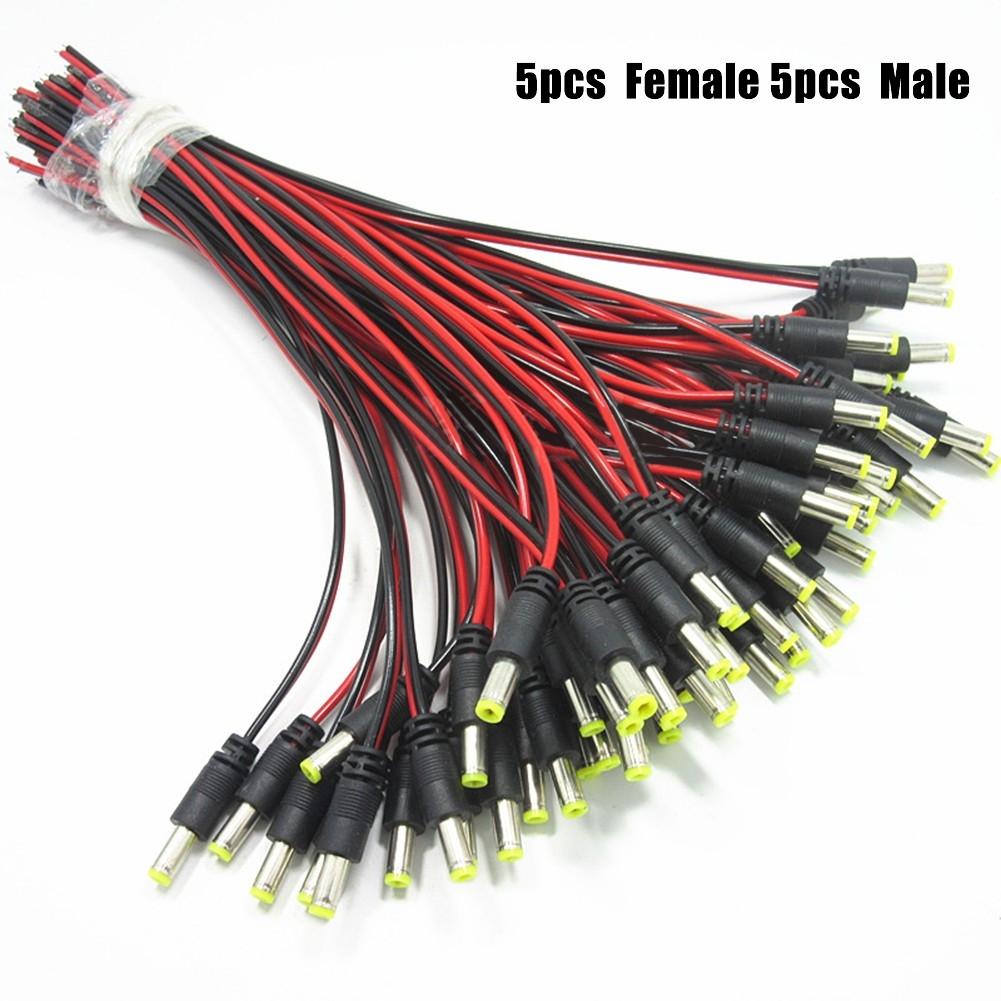 Male And Female DC 12V Power SocketJack/Plug Connector Cable/10 Pieces