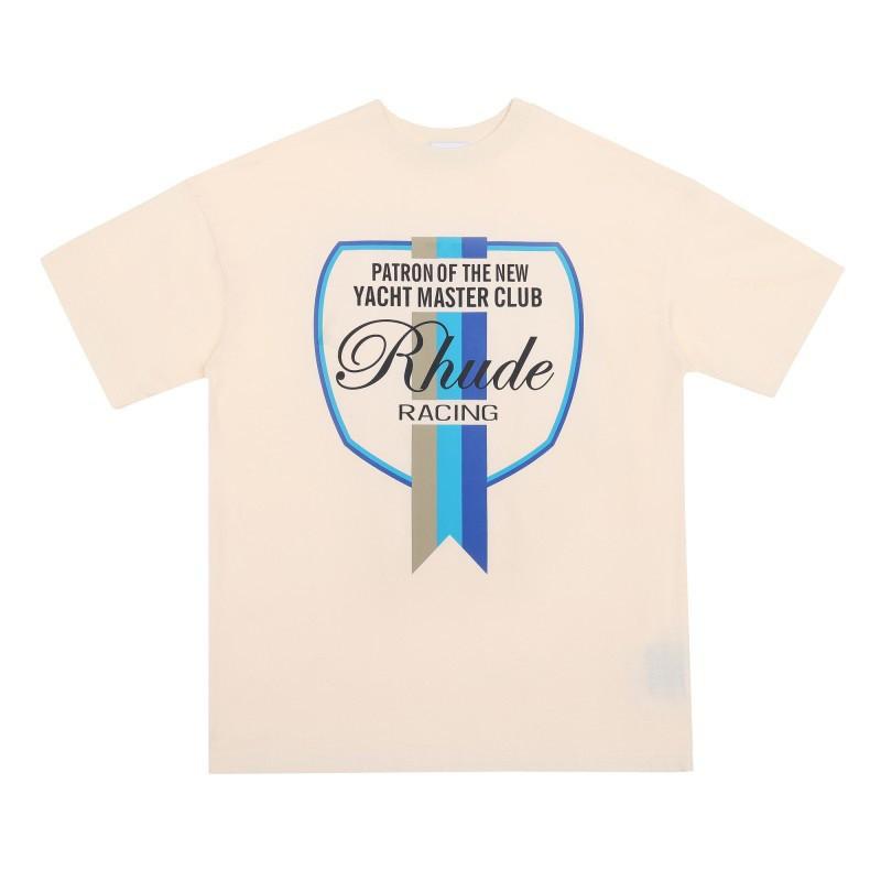 High Street Oversize Couple T-Shirt American Streetwear Print YYZP RHUDE Short Sleeve Tee Teens