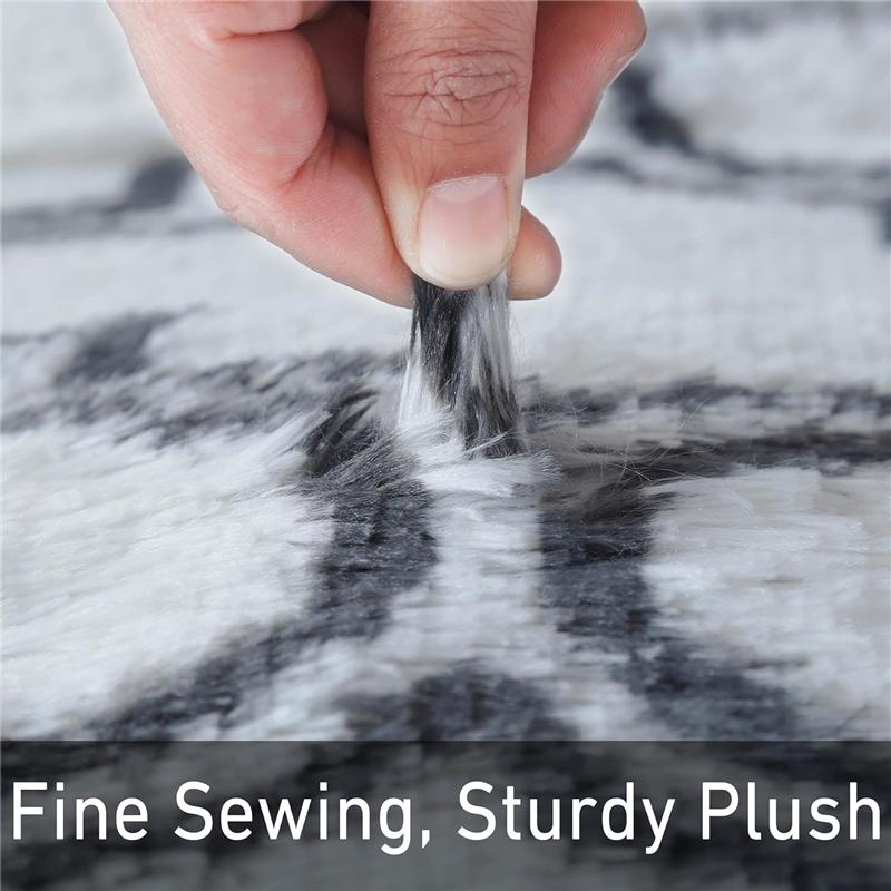 Area Rugs for Bedroom, Upgrade Non-Slip Grey Fluffy Soft Shag Carpet, Indoor Floor Gray Fuzzy Shaggy Living Room Plush Rug for Kids Home Dorm Decor