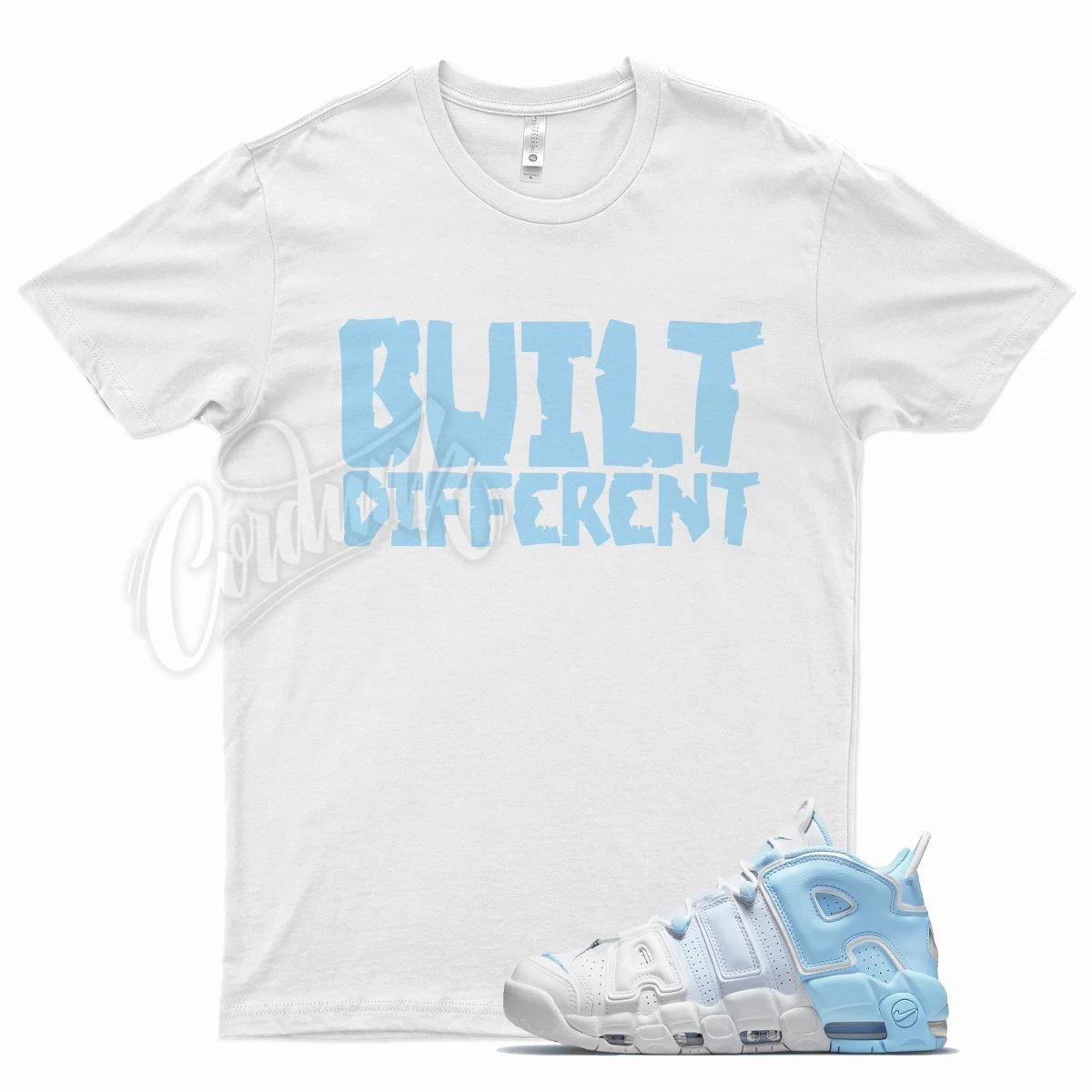 

White BUILT T Shirt for N Air More Uptempo Psychic Blue 2XL