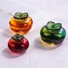 Crystal Fruit Display Stand with Persimmon and Pumpkin Ornaments: Simple Chinese-Inspired Home Decorations