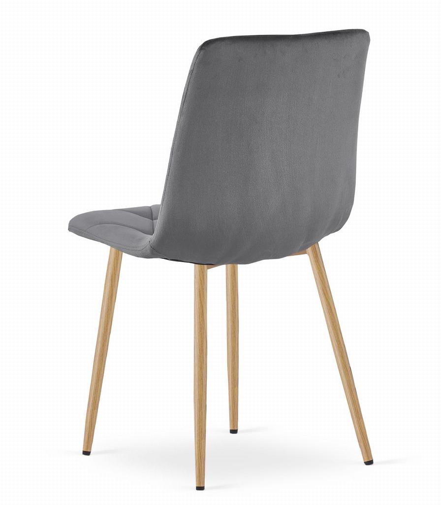 Libra Chair - Dark Gray Velvet / Wood Color Legs X 1