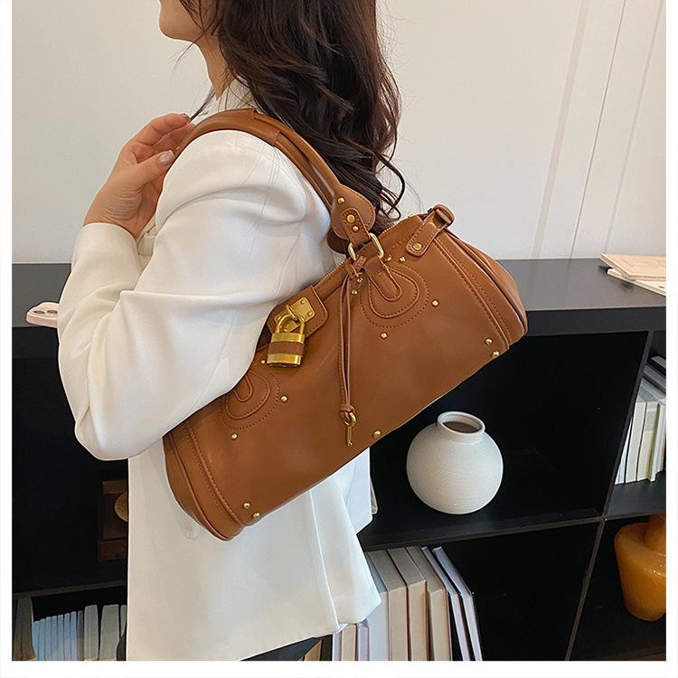 New Shoulder Bag, Retro Motorcycle Y2K Bag, Fashionable Design, Handbag, Commuting, Shopping, Armpit Bag, Women's Bag