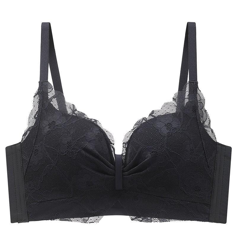 French Style Lingerie for Women Gathered Together Gathered with Breasts Anti Sagging Bra No Steel Hoop Support Comfortable Lace Bra