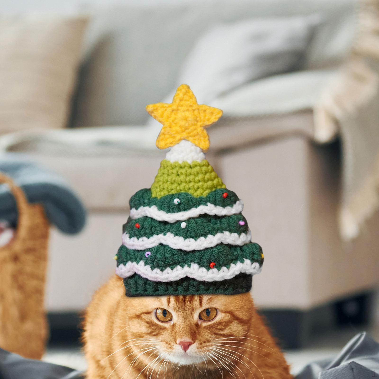 

Рождественская шапка для собаки, утепленная шапка для косплея, вязаная повязка на голову для домашнего животного для фестиваля, ежедневного ношения на день рождения