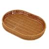 Imitation Rattan Fruit Tray, Weaving Storage Holder, Rectangle Handwoven Basket Organizer Tray for