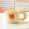 French milk fufu bear mug with lid spoon girls household cute ceramic cup couple breakfast coffee cup