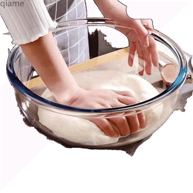 Large High-Temp Resistant Non-Stick Transparent Borosilicate Glass Salad & Mixing Bowl