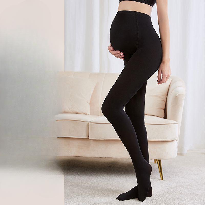 Winter Maternity Tights For Women Adjustable Full Support Pregnant Pantyhoses Thermal Fleece Lined Opaque Stockings For Pregnant