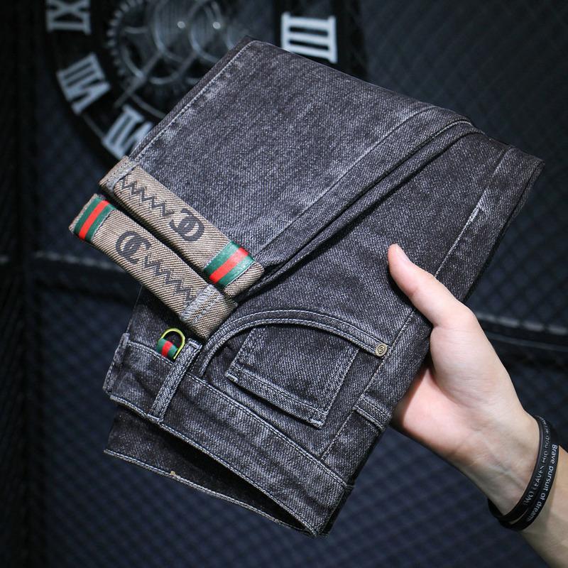 Men's Trendy Slim Fit Jeans - 2026 Korean Style with Versatile Prints